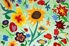 Flowers	03.03.2007	60 x 50 cm	Acryl + Gouache + Pastellkreide auf Leinwand