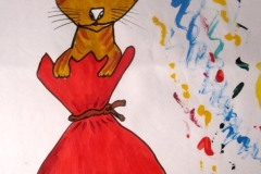 Katze im Sack	29.12.2015	32 x 24 cm	Acryl + Marker auf Papier
