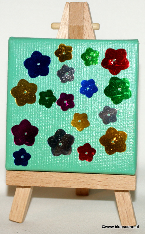 Blumenwiese	16.11.2012	7 x 7 cm	Acryl + Varnish auf Leinwand + Staffel