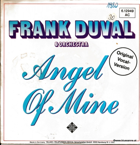 Frank Duval & Orchestra ‎– Angel Of Mine 1980