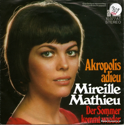 Mireille Mathieu ‎– Akropolis Adieu 1971 Single