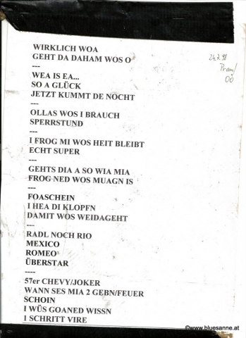 Pram 24071998 Setlist - mein 23. Event