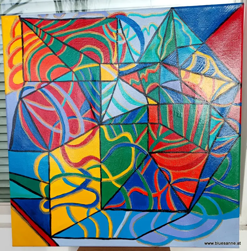 Geometries 14.01.-10.2025 40 x 40 cm Acryl + Lack auf Leinwand