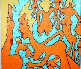 BlueVerdeNaked 26.03.2013 20 x 20 cm Acryl + Marker auf Leinwand