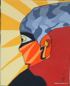 BrainIt 28.06.2013 30 x 24 cm Acryl + Marker auf Leinwand Hirn Kopf