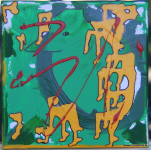 Camelbird 15.07.2013 20 x 20 cm Acryl + Marker auf Leinwand