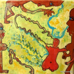 CaveWoman 03.10.2014 20 x 20 cm Acryl + Marker auf Leinwand