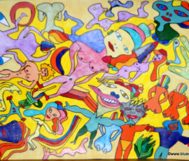 ColorNaked 04.06.2012 43,5 x 31 cm Acryl + Pinselstift + Buntstift + Marker auf Papier