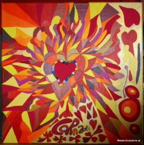 Corazon 31.10.2012 58 x 58 cm Acryl + Marker auf Leinwand