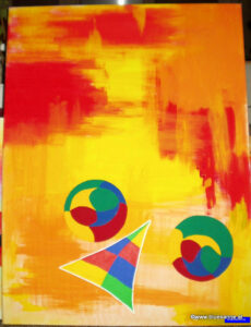 Flipper 80 x 60 cm Acryl + Pastellkreide auf Leinwand