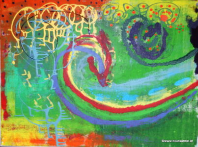 Fluss 19.05.2012 80 x 60 cm Acryl auf Leinwand
