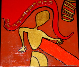 GoldenNaked 17.10.2012 15 x 15 cm Acryl + Varnish auf Leinwand