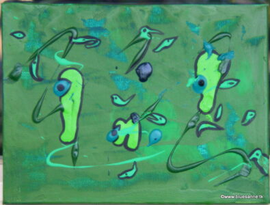 Green E.T. 16.02.2012 24 x 18 cm Acryl auf Leinwand