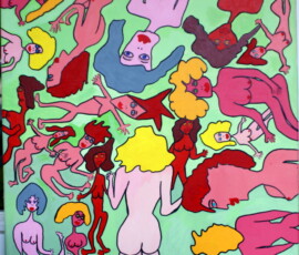 GreenNaked 12.09.2012 58 x 58 cm Acryl + Marker auf Leinwand