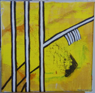 Halbmast 09.07.2013 20 x 20 cm Acryl auf Leinwand