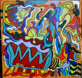 HotDog 01.08.2015 40 x 40 cm Acryl + Marker auf Leinwand