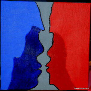 Kiss 27.09.2012 15 x 15 cm Acryl auf Leinwand