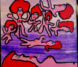 LilaNaked 08.09.2012 15 x 15 cm Acryl + Lack auf Leinwand