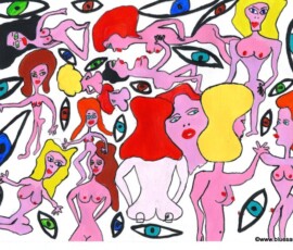 LookNaked 16.07.2012 29,7 x 21 cm Acryl + Tusche auf Papier