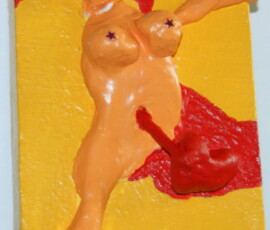 LostSoul 19.04.2013 15 x 10 cm Acryl + Figur aus Modelliermasse auf Leinwand