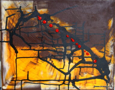 Metro 16.04.2011 50 x 40 cm Acryl + Tusche auf Leinwand