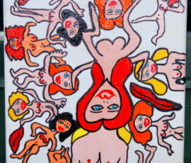 NakedKiss 23.08.2012 30 x 20 cm Acryl + Marker auf Leinwand