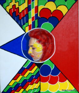 OneWay 60 x 50 cm Acryl + Gouache + Fotokopie auf Leinwand