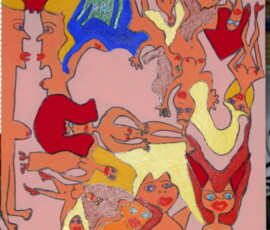 PinkNaked 14.11.2012 29 x 21 cm Acryl + Marker au Kartonpapier