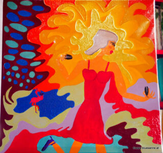Pritty Flamenco 26.10.2016-28.05.2018 50 x 50 cm Acryl auf Leinwand