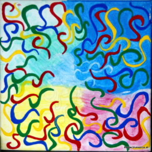 Snips 01.02.2009 30 x 30 cm Acryl + Pastellkreide auf Leinwand