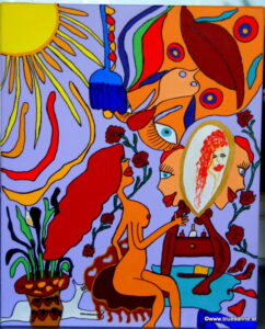 Spieglein, Spieglein 02.08. - 08.08.2015 50 x 40 cm Acryl + Marker auf Leinwand