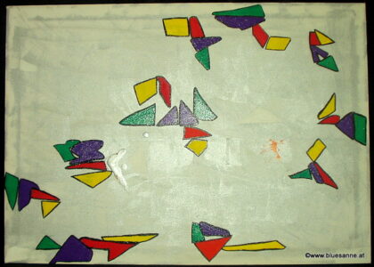 Trias 70 x 50 cm Acryl + Autolack auf Leinwand
