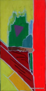 Tümpel 18.10.2007 40 x 20 cm Acryl + Gouache auf Leinwand