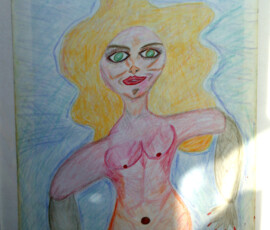 WooMen 22.12.2001 55,5 x 42 cm Buntstift auf Papier
