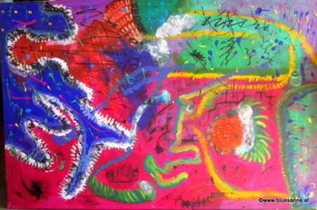 Zirkus 13.10.2011 150 x 100 cm Acryl + Gouache auf Leinwand