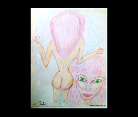 FrontBacky 23.12.2001 56 x 42 cm Buntstift auf Papier