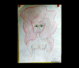 HairyLady 23.12.2001 56 x 42 cm Buntstift auf Papier