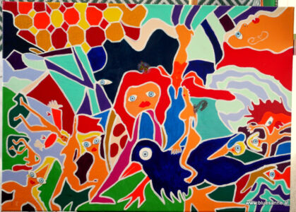 FlyEye 28.11.2020 - 24.12.2022 50 x 70 cm Acryl + Marker auf Leinwand