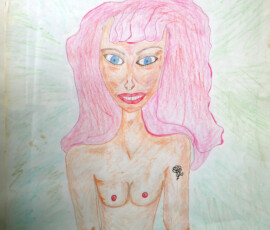 RedTatoo 23.12.2001 56 x 42 cm Buntstift auf Papier