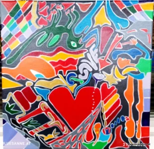 Save the Love 05.01.01.-19.01.2025 40 x 40 cm Acryl + Lack auf Leinwand