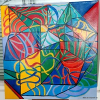 Geometries 14.01.-10.2025 40 x 40 cm Acryl + Lack auf Leinwand