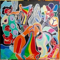 Spitting Rainbow 04.03.-12.03.2025 40x40 cm Acryl + Lack auf Leinwand