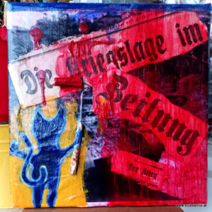 NOMoreWar 17.12.2025 20 x 20 cm Acryl Collage auf Leinwand