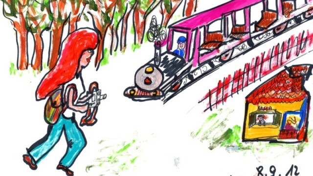 im Prater spazieren u. mit Liliputbahn gefahrenBK080912