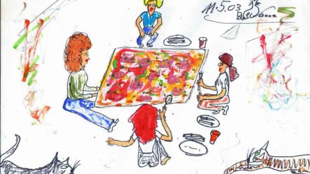 selbstgebackene Pizza110513