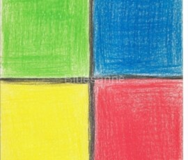 4ColoredQuaters 05.10.2001 29,4 x 21 cm Ölkreide auf Papier