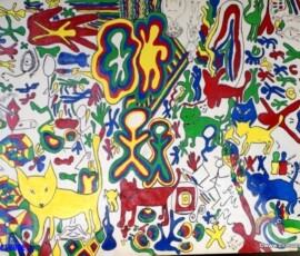 4 Colors 07.06. - 07.07.2000 56 x 42 cm Acryl + Gouache + Plaka auf Papier