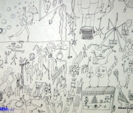 Akrobat - schööön! 21.08.2013 44 x 31 cm Füllfeder auf Papier