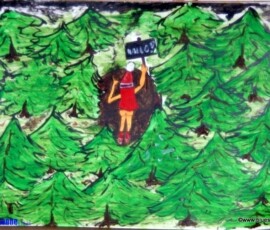 Alone 03.08.2015 44 x 31 cm Acryl auf Papier