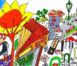 Ansichtskarte GAK 11.07.-22.08.2012 29,7 x 21 cm Acryl + Tusche auf Papier